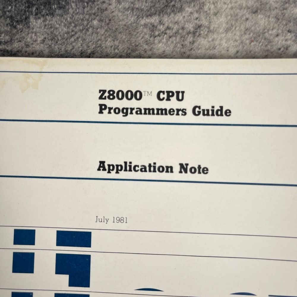 Zilog Z8000 CPU Programmer's Guide Application Note July 1981 Manual - Picture 4 of 7